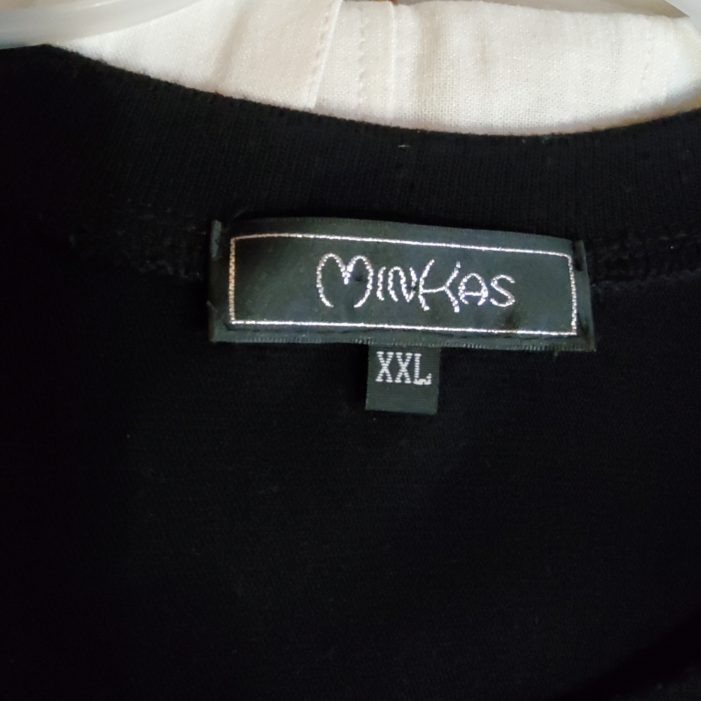 MINKAS Black Long Sleeve Tunic with Asymmetrical Hem and Relaxed Fit - Picture 2 of 9